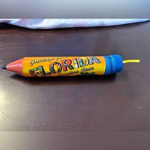 Vintage Florida souvenir, pencil shaped case greetings from Florida 1990 Y2K